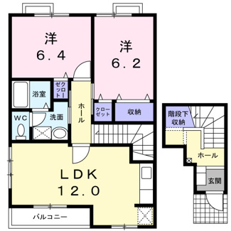 【間取り】 | パークハイツ　Ｂ | 間取図