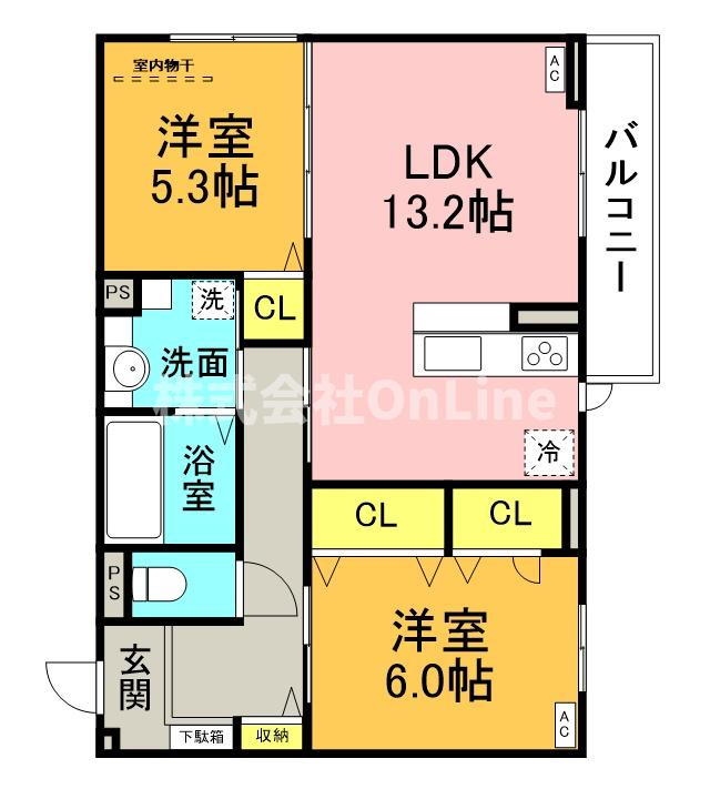 東大阪市吉田３丁目のアパートの間取り