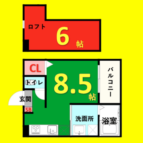 エリュート　名古屋市賃貸　仲介手数料無料の間取り