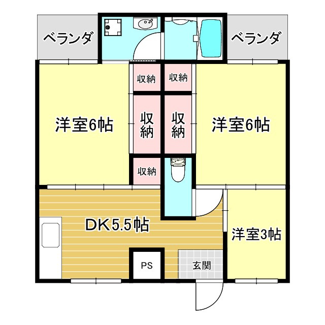 高砂市竜山１丁目の賃貸マンションの間取り