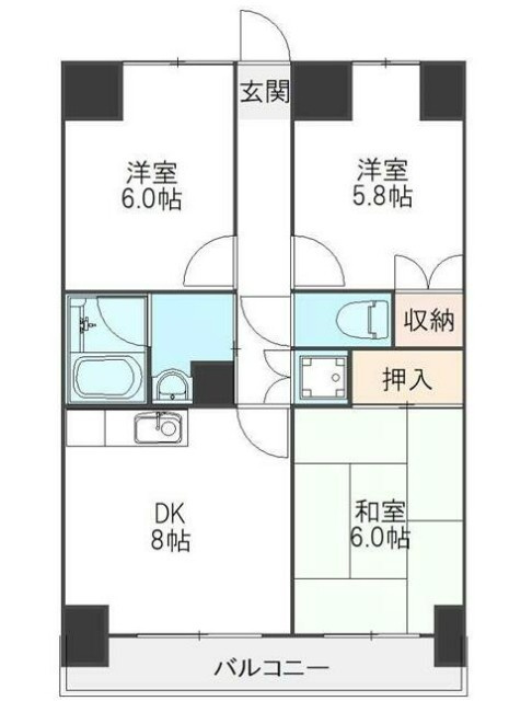 ガーデンクレス弐番館の間取り