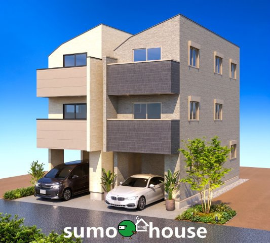 鶴見区市場下町　B号棟の外観パース|外観パースです