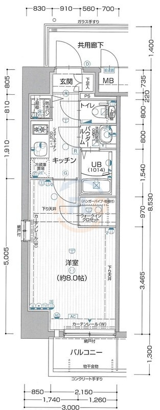 セオリー梅田ドムスの間取り|セオリー梅田ドムス　開放感のある間取り