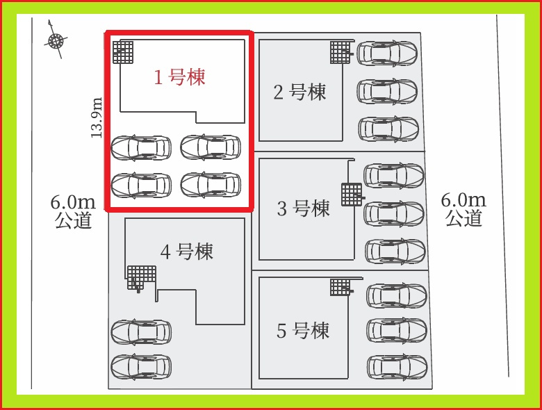 名古屋市中川区万場１丁目の新築一戸建の区画図|◇１号棟◇