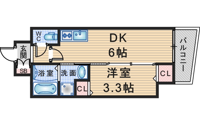 エステムコート大阪グラビティの間取り