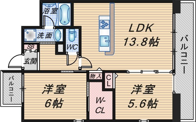カーサ天神の間取り