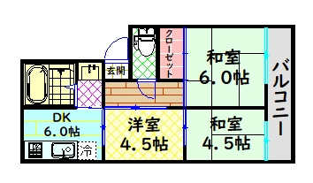 【間取り】 | 浜寺グリーンハイツB棟