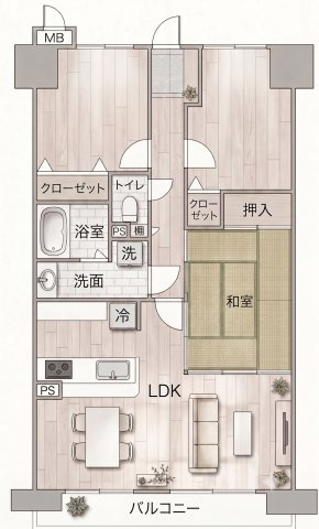 【間取り】 | コアマンション新水前寺Ⅰ