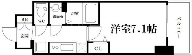 プレサンスOSAKA　DOMECITYクロスティの間取り
