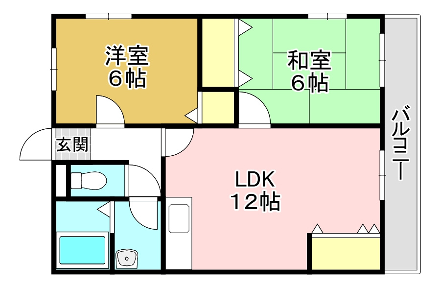 直方市大字植木の賃貸マンションの間取り