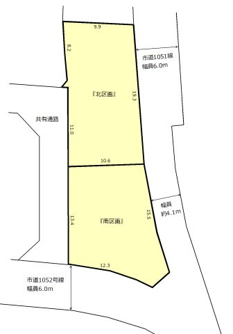 岩槻区鹿室『南区画』の区画図