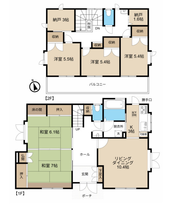 伊奈町栄4丁目　中古戸建の間取り|伊奈町栄4丁目　中古戸建・5LDK+2S・土地面積162m2・建物面積128.22m2