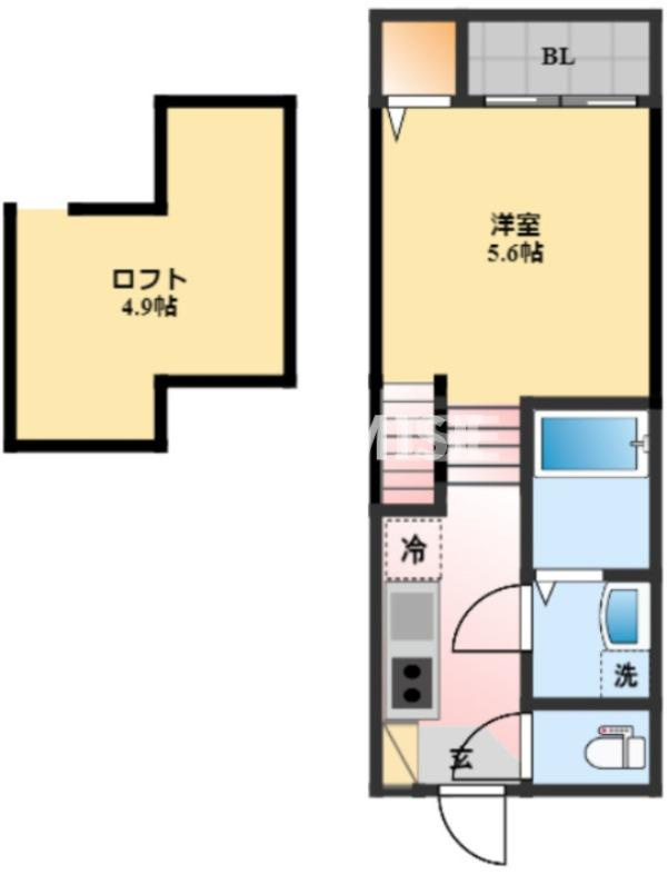 modern palazzo西時津Aの間取り
