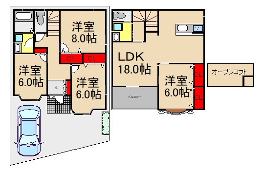 福島区野田一戸建ての間取り
