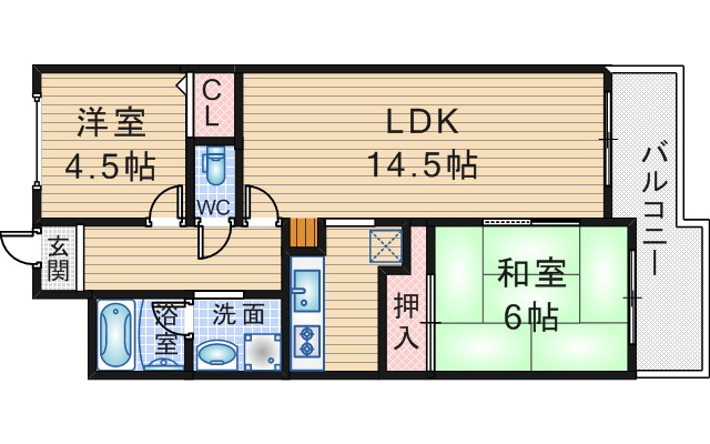 リブレ待兼山の間取り