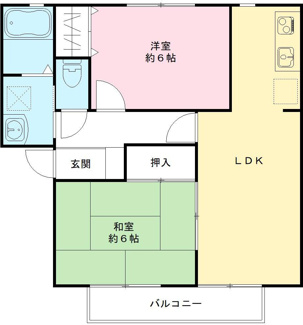 【間取り】 | サンビレッジ東台　B