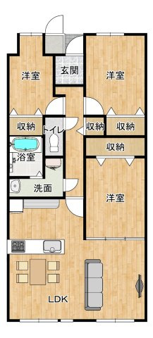 コープ宇部松山町マンションの間取り