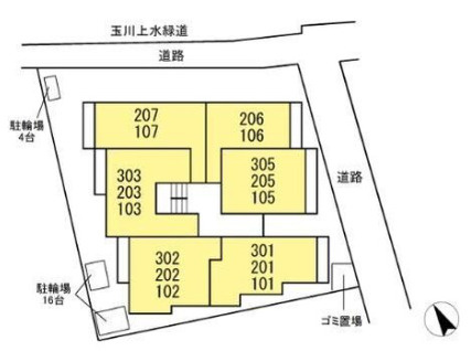 セレスティア桜上水の区画図