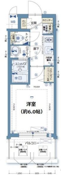 グランカリテ北梅田の間取り