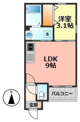 【間取り】 | ルミエールM平安通