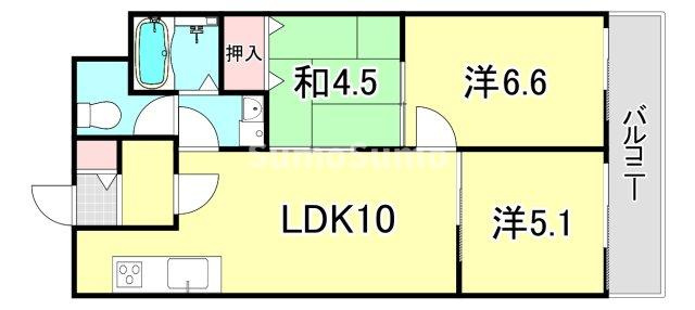 甲山グリーンハイツの間取り