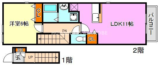 メゾン・アンソレイエⅡの間取り