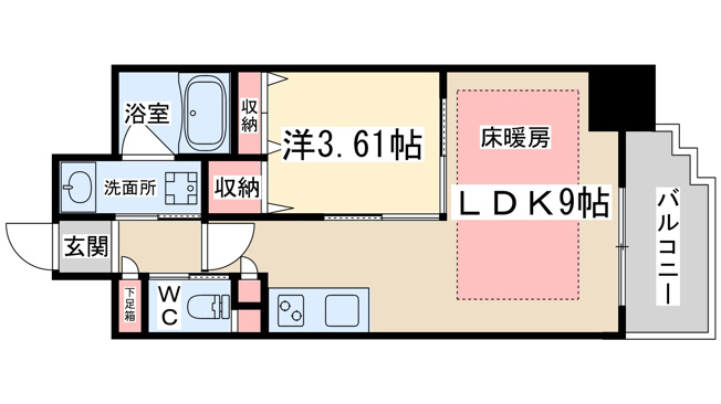 【間取り】 | 松ケ枝町プライマリーワン