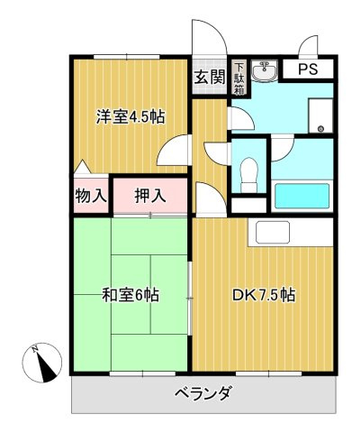 【間取り】 | プリティしゃが | 2DK

