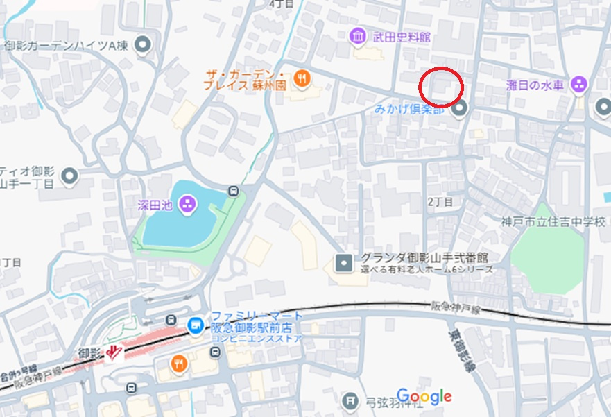 住吉山手戸建の地図|蘇州園のすぐ東側
