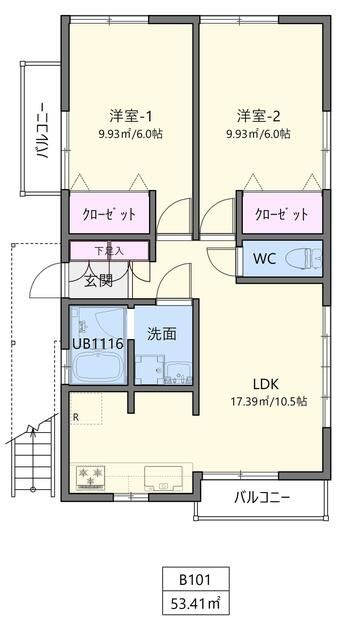 モナミＢ棟の間取り