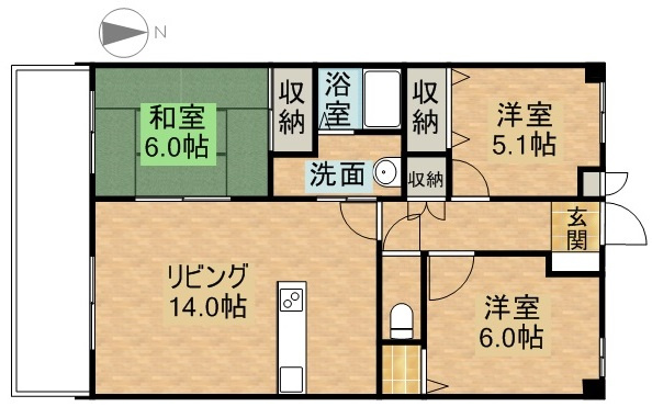 【間取り】 | ルネス下中野マンション