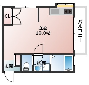 広島市西区草津新町１丁目のアパートの間取り