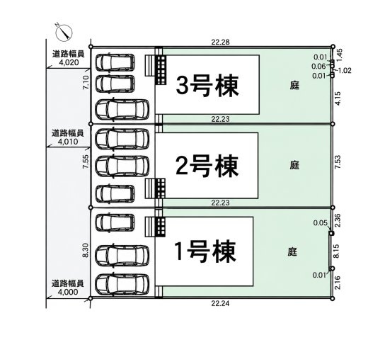 福岡市東区西戸崎4丁目第21-3棟（3号棟）の区画図|配置図（3号棟）
