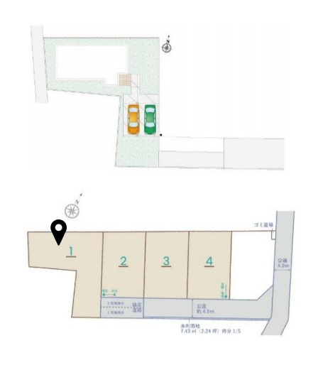 鴻巣市滝馬室　新築一戸建て　4区画　01の区画図|1号棟