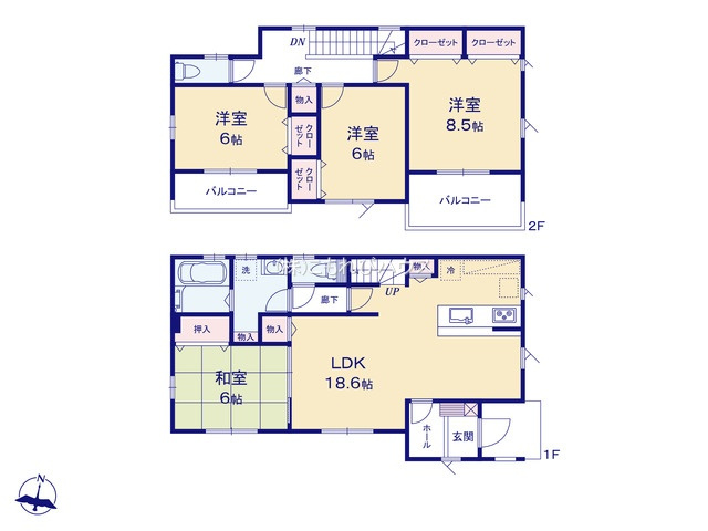 鴻巣市滝馬室　新築一戸建て　5区画　01の間取り|【全5棟・1号棟】鴻巣市滝馬室　新築一戸建て　5区画　01・4LDK・土地面積248.77m2・建物面積110.96m2