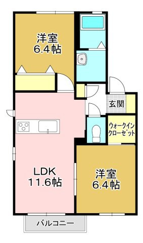 宮若市本城のアパートの間取り
