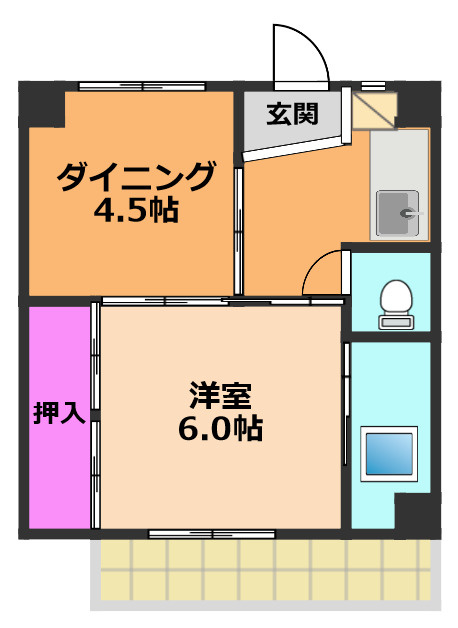 ビレッジハウス萩庄3号館の間取り