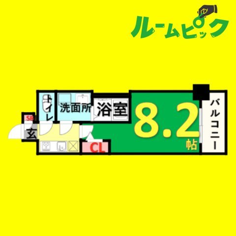 エスリード新栄プライム　名古屋市賃貸　仲介手数料無料の間取り