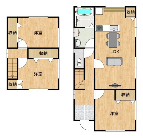 熊野町　中古物件の間取り|※現状優先、変更の可能性あり