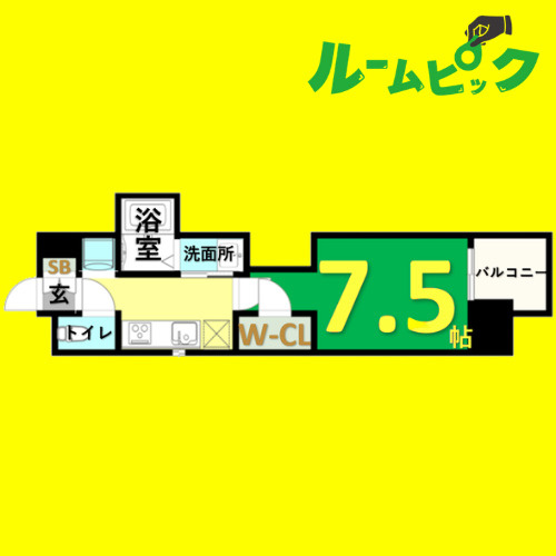 エステムコート名古屋平安通クチュール　名古屋市賃貸　仲介手数料無料の間取り