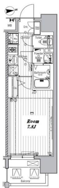 名古屋市中区富士見町の賃貸マンションの間取り