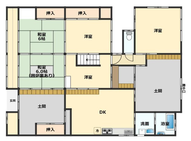 近江八幡市安土町東老蘇　中古戸建の間取り