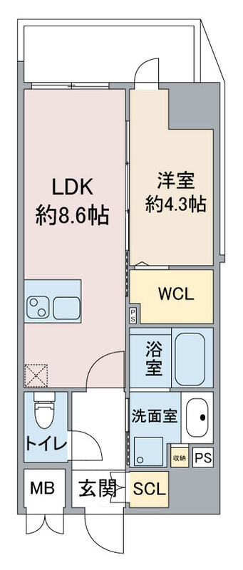 名古屋市中区金山２丁目の賃貸マンションの間取り