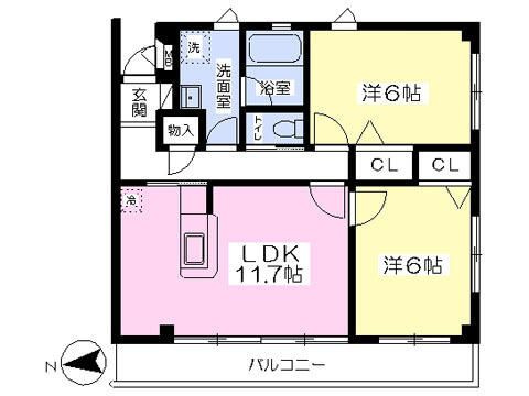 グリーンハイム土屋Ⅱの間取り