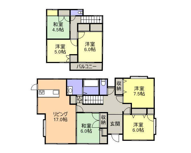 田中町戸建ての間取り