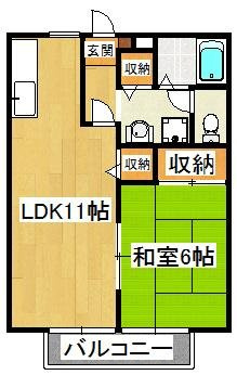 ビレッジサングランデA・Ｂの間取り|和室から洋室へ変更予定です。