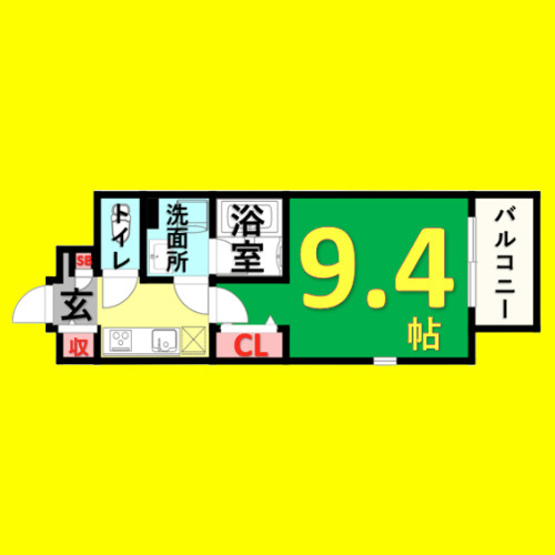 ヴィオラレジデンス　名古屋市賃貸　仲介手数料無料の間取り