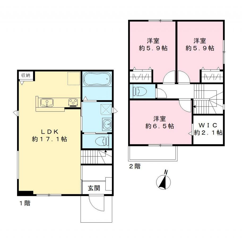 Ｓｏｌ　＆　Ｌｕｎａ　Ｂ棟の間取り