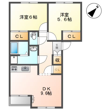 サンミラドールＢの間取り