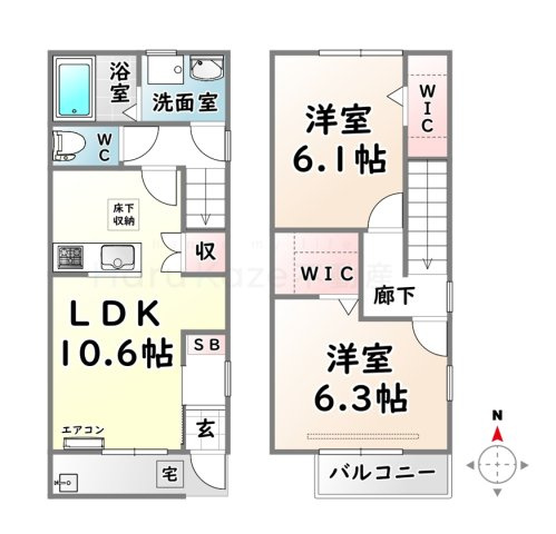 【間取り】 | サニーグレイス南山【名古屋市賃貸・メゾネット】